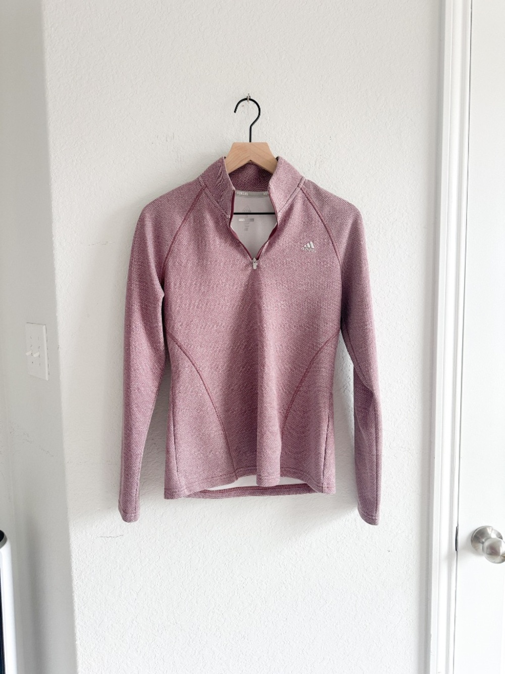 Adidas Golf Small Mauve Pink Heathered 1/4 Zip Pullover Jacket